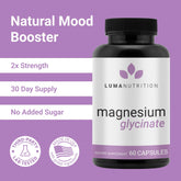 Back label of Luma Nutrition Magnesium Glycinate 1000mg bottle